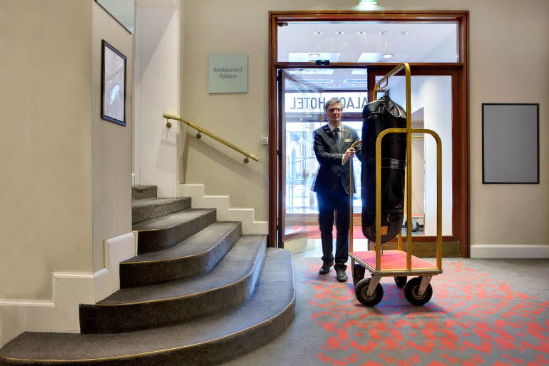 Lobby of  Scandic Palace Hotel in Copenhagen