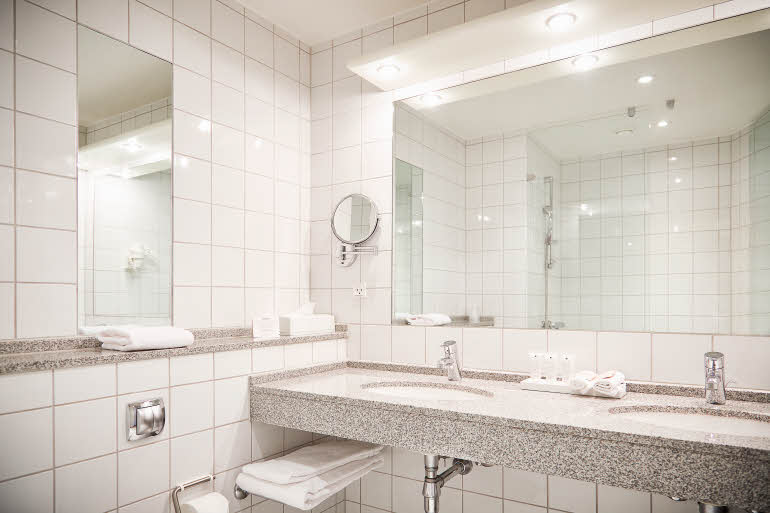 room bathroom at scandic opus in horsens in denmark