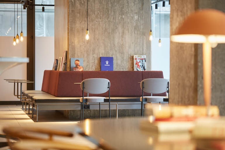 lobby of scandic frankfurt museumsufer in germany
