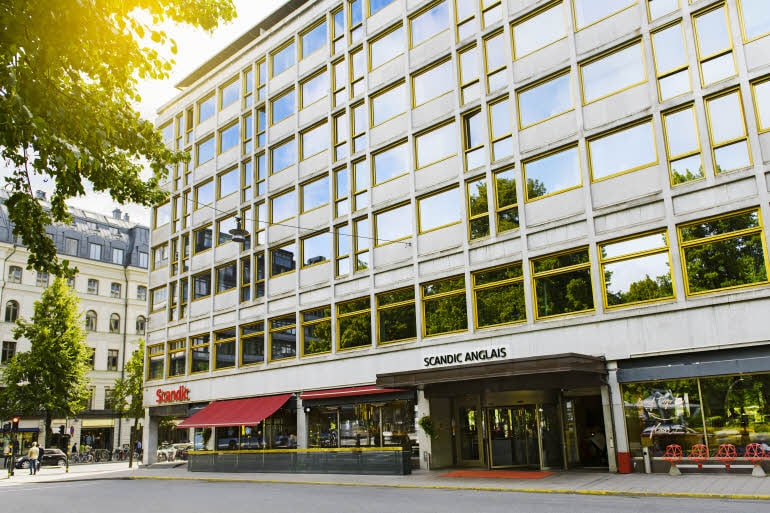 Facade of Scandic Anglais in Stockholm