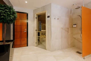 Dressing room outside sauna